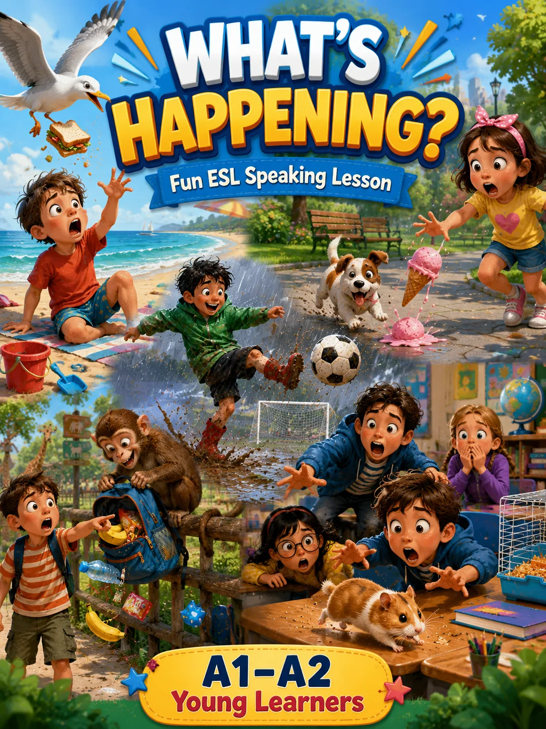 What’s Happening ESL speaking lesson cover