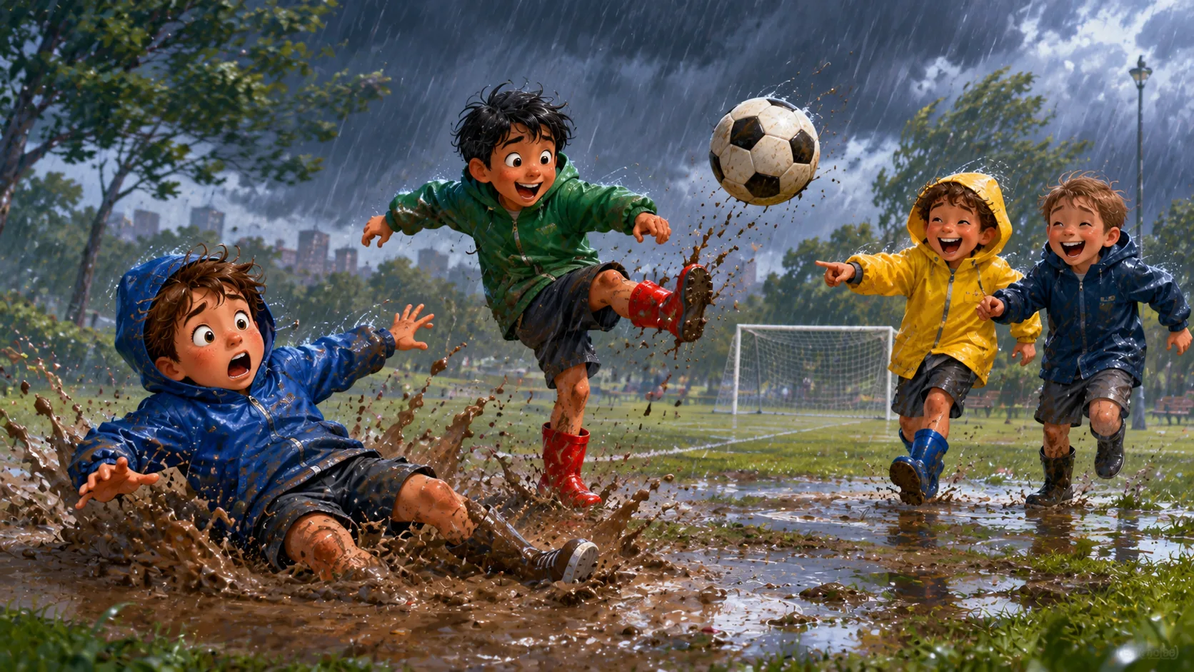 Rainy Football Game